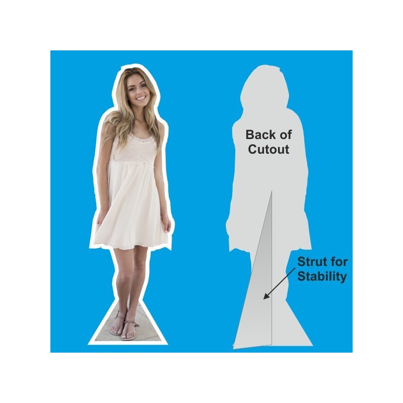 Lifesize Cutouts - White Outline - 1830mm or 6ft High